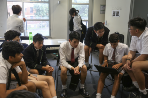 Students in group talking